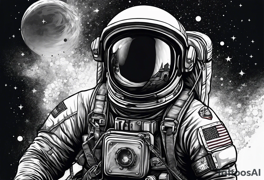 Astronaut mit skateboard tattoo idea