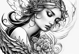 Sad angel tattoo idea