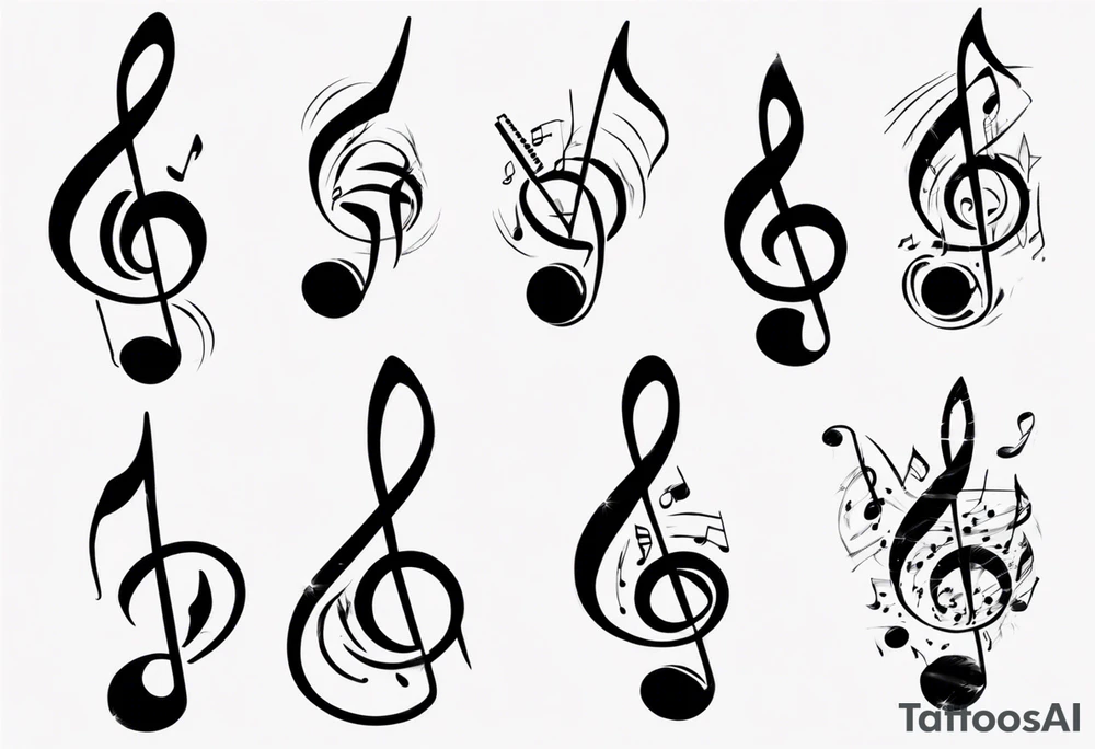 music staff notes negative tattoo idea