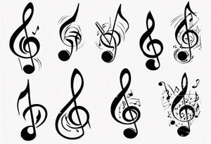 music staff notes negative tattoo idea