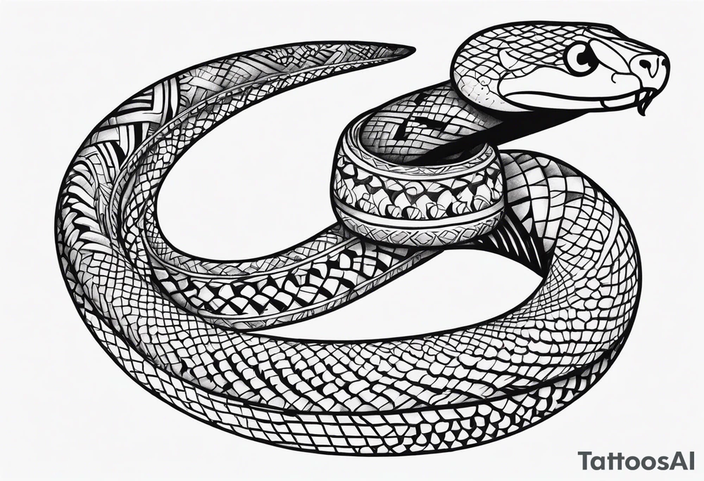 cute snake tattoo idea