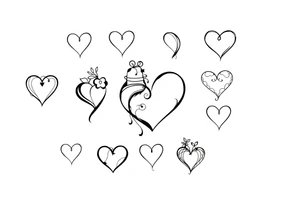 12 unique hearts tattoo idea