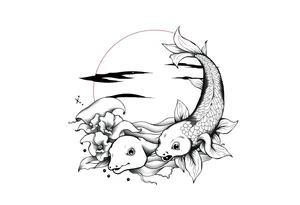 Koi sunset tattoo idea