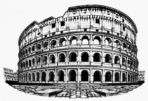 colosseum with cobble stone tattoo idea