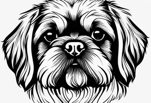 A mixed breed Pekingese and Shih-Tzu dog. Just the outline of his face. tattoo idea