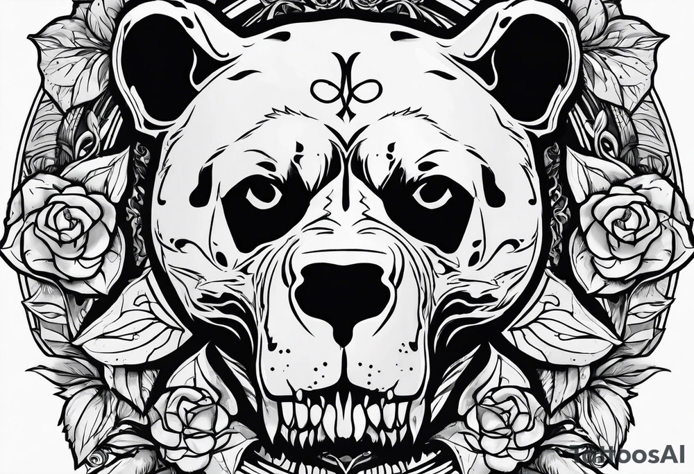 Bear skull utilizing the infinity symbol tattoo idea