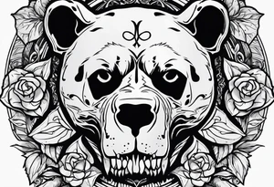 Bear skull utilizing the infinity symbol tattoo idea