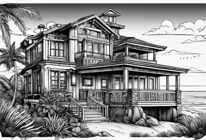 Beach house tattoo idea
