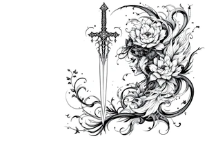 Goddess sword tattoo idea