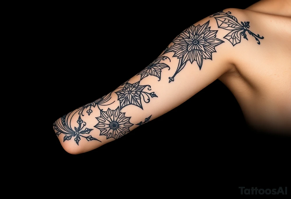 bold line dark witchstyle tattoo idea