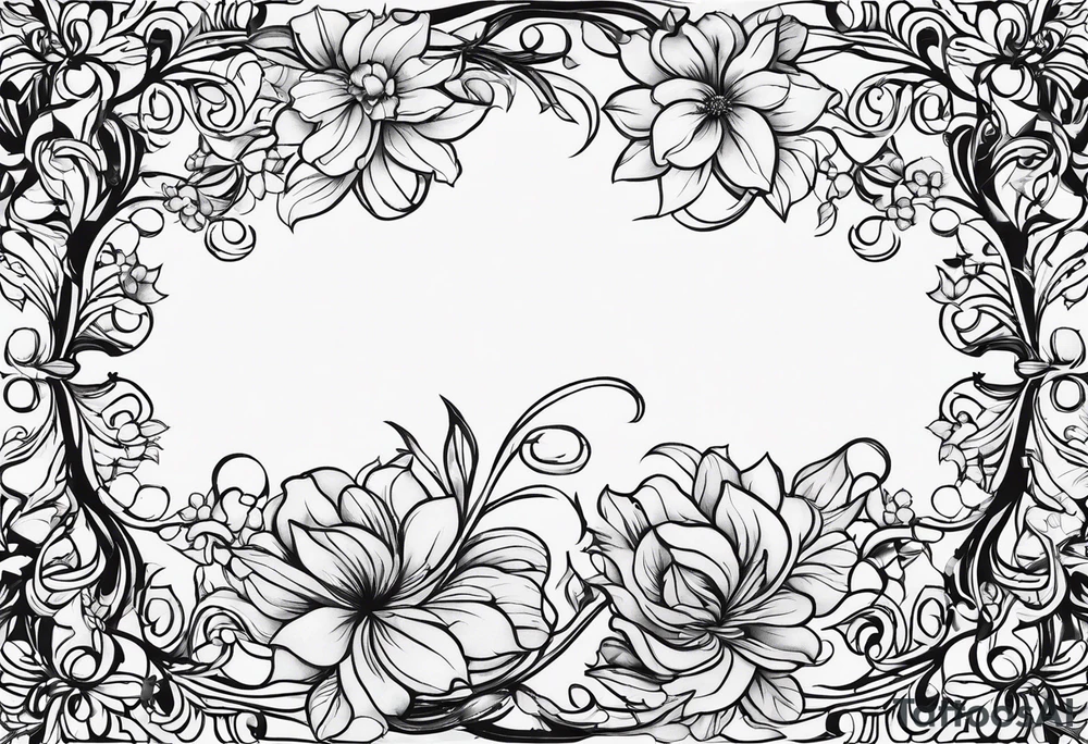 Floral minimalistic vine whip tattoo idea