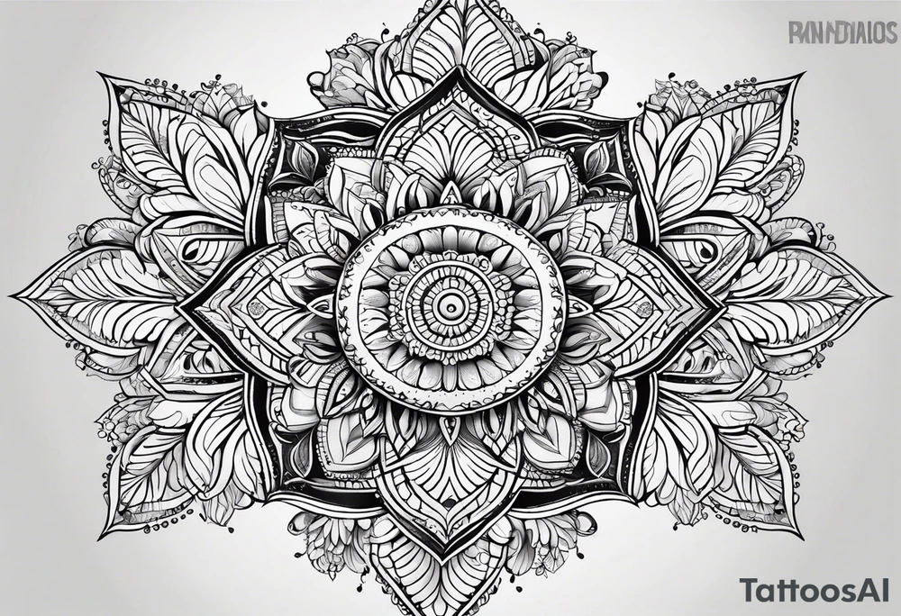 Mandala pattern for woman butt tattoo idea