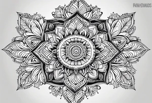 Mandala pattern for woman butt tattoo idea