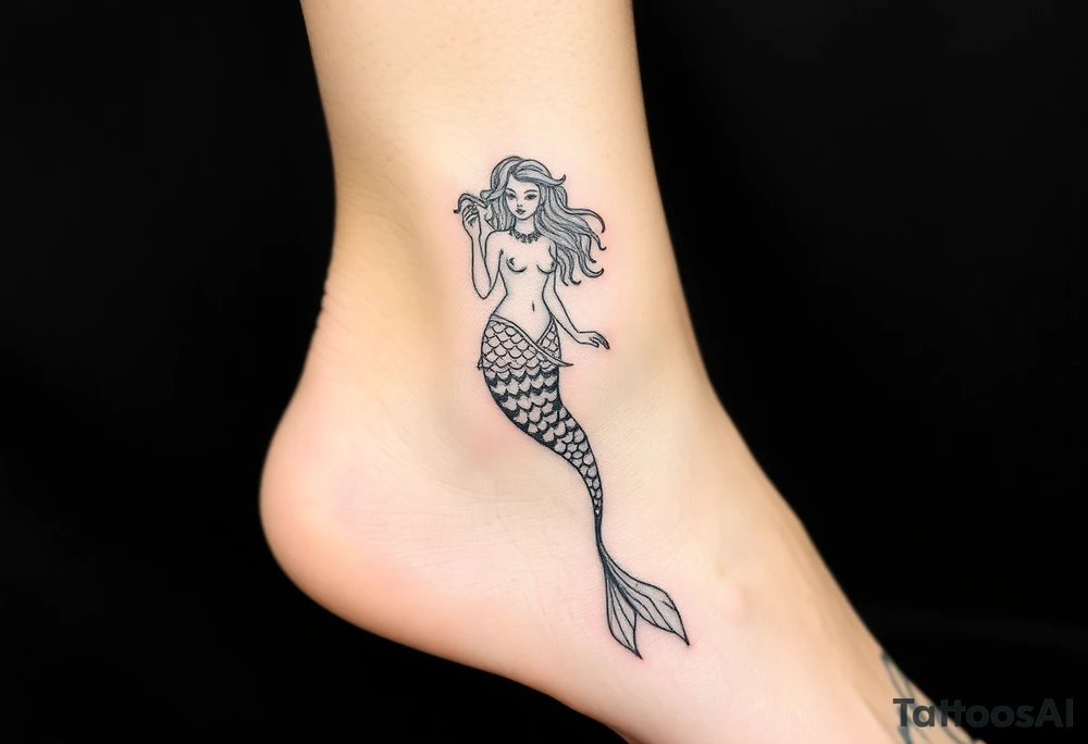 Injured mermaid tattoo idea