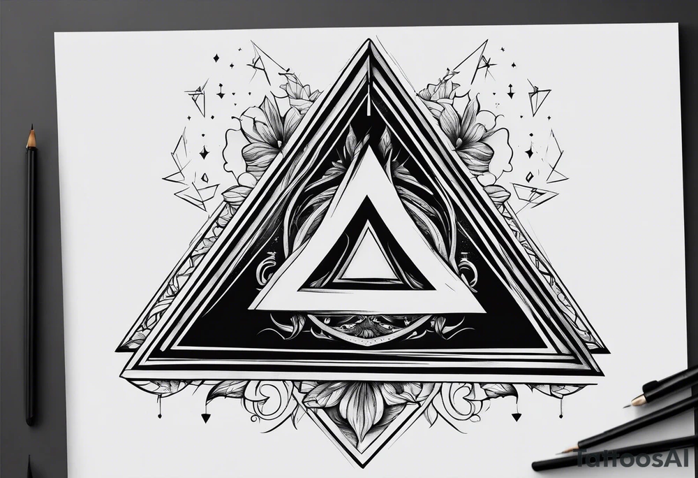 A triangle with nothing inside of it tattoo idea