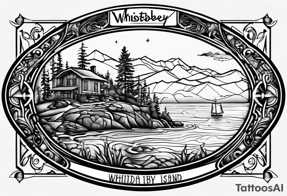 A detailed map of Whidbey Island tattoo idea