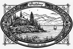 A detailed map of Whidbey Island tattoo idea