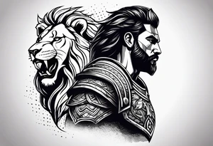 Gladiator with a lion tattoo idea