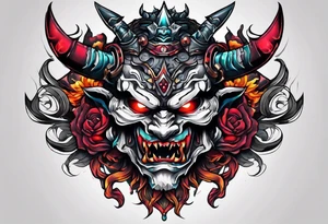 Cyber oni tattoo idea