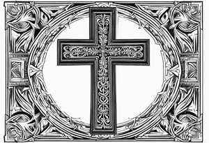 orthodox cross from font minimalism tattoo idea