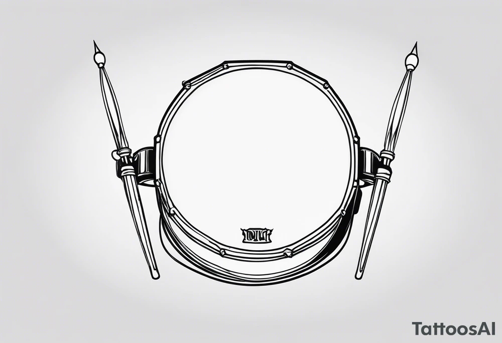 Simple drumhead and sticks tattoo idea