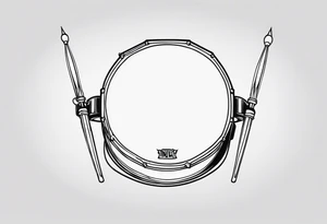Simple drumhead and sticks tattoo idea