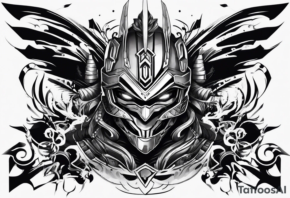 Modern robot ninja tattoo idea
