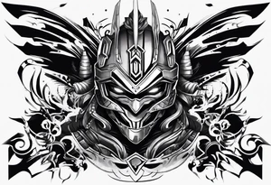 Modern robot ninja tattoo idea