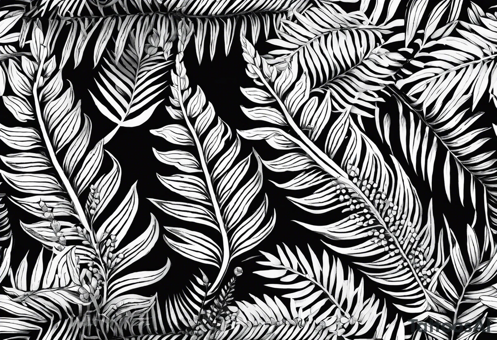 Sword fern tattoo idea