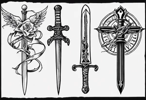 memorial tattoo using "13" and a sword tattoo idea
