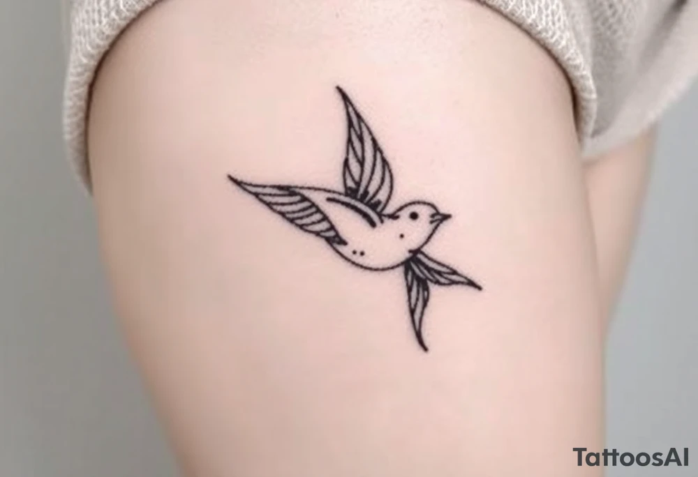 swallow flying with its wings out and forward tattoo idea