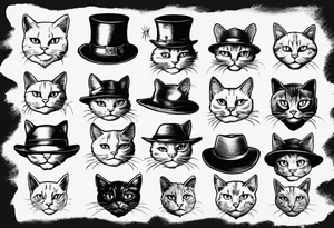 bkac cat with a hat tattoo idea