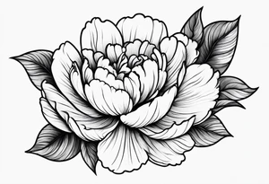 small peony flowers in the waves tattoo idea