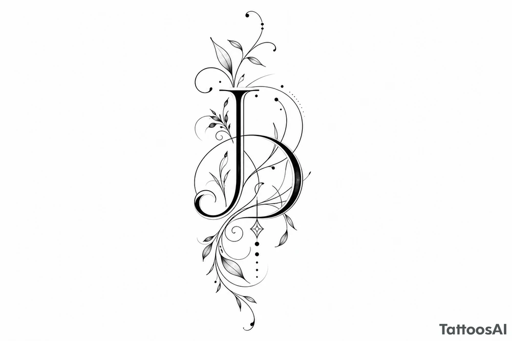 j and d abstract tattoo idea