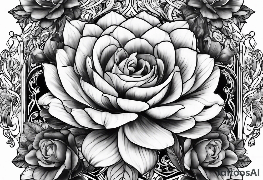 Dark feminine garden tattoo idea