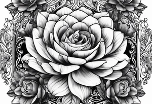 Dark feminine garden tattoo idea