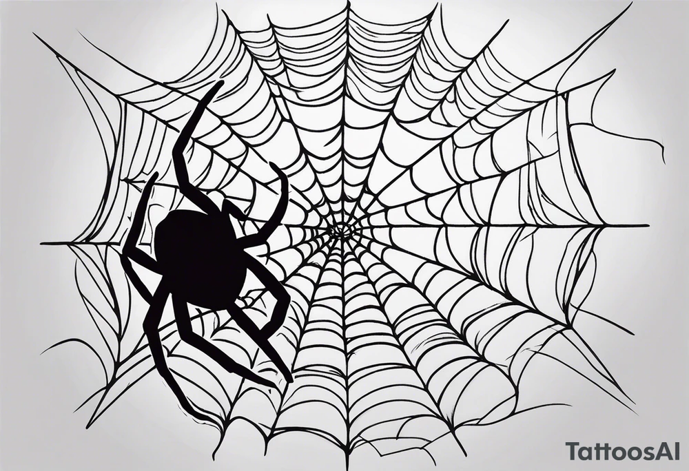 spider shooting web with his back connecting to  moon tattoo idea
