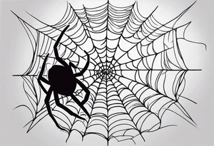 spider shooting web with his back connecting to  moon tattoo idea