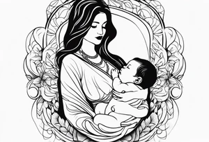 mother baby tattoo idea