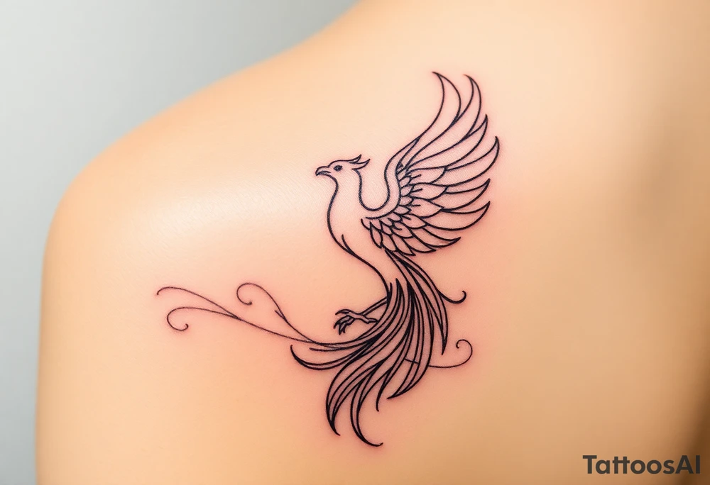 Phoenix rising from the ashes tattoo idea