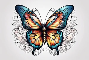 Butterfly with nova star tattoo idea