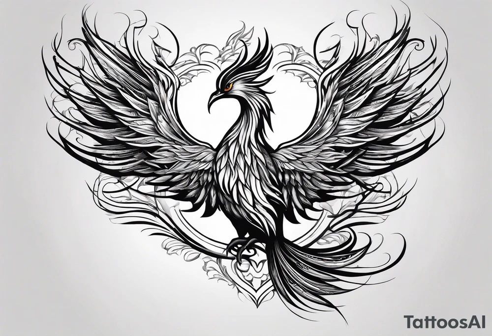 Small phoenix rising up. For mom memory tattoo idea