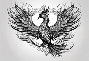 Small phoenix rising up. For mom memory tattoo idea