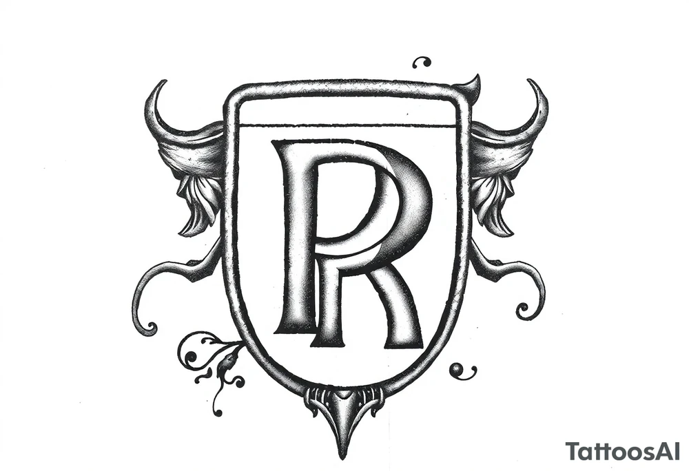 Rolls Royce logo by itself mostly black tattoo idea