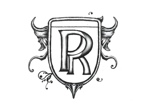 Rolls Royce logo by itself mostly black tattoo idea
