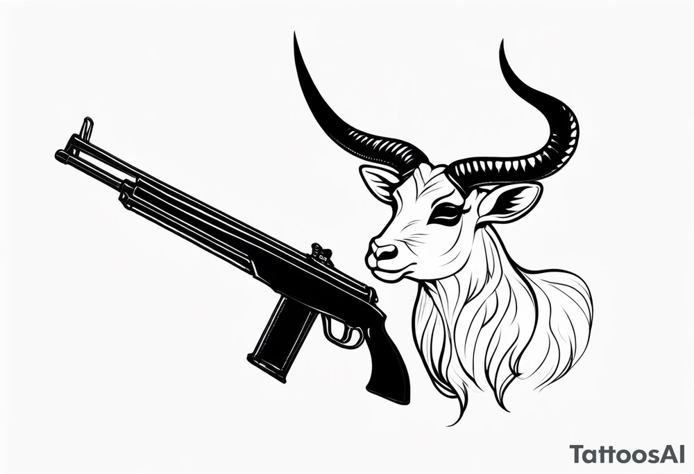 capricorn with sunglasses and a shotgun tattoo idea