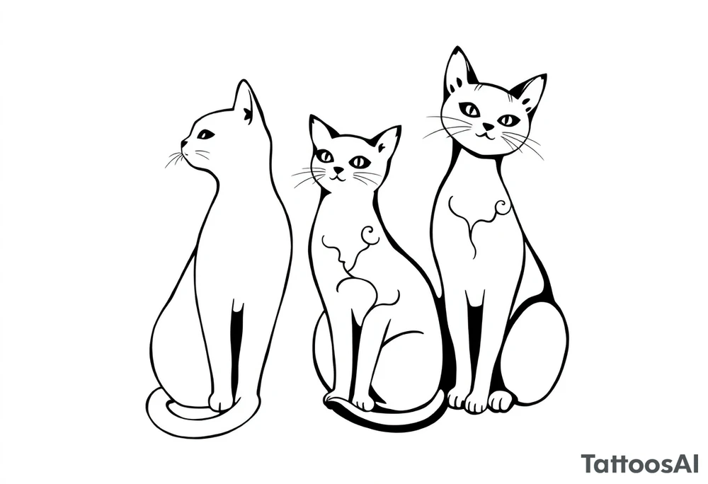 three cats tattoo idea