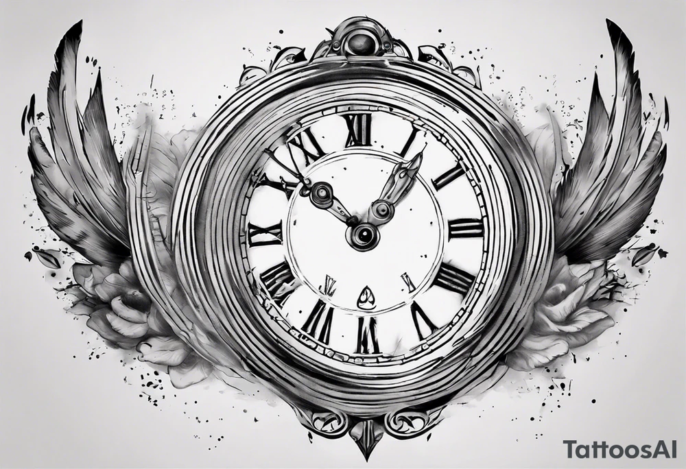 Clockface with roman numerals. Time: 00:07, date: January 21st tattoo idea