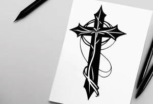 crown of thorns on the cross tattoo idea