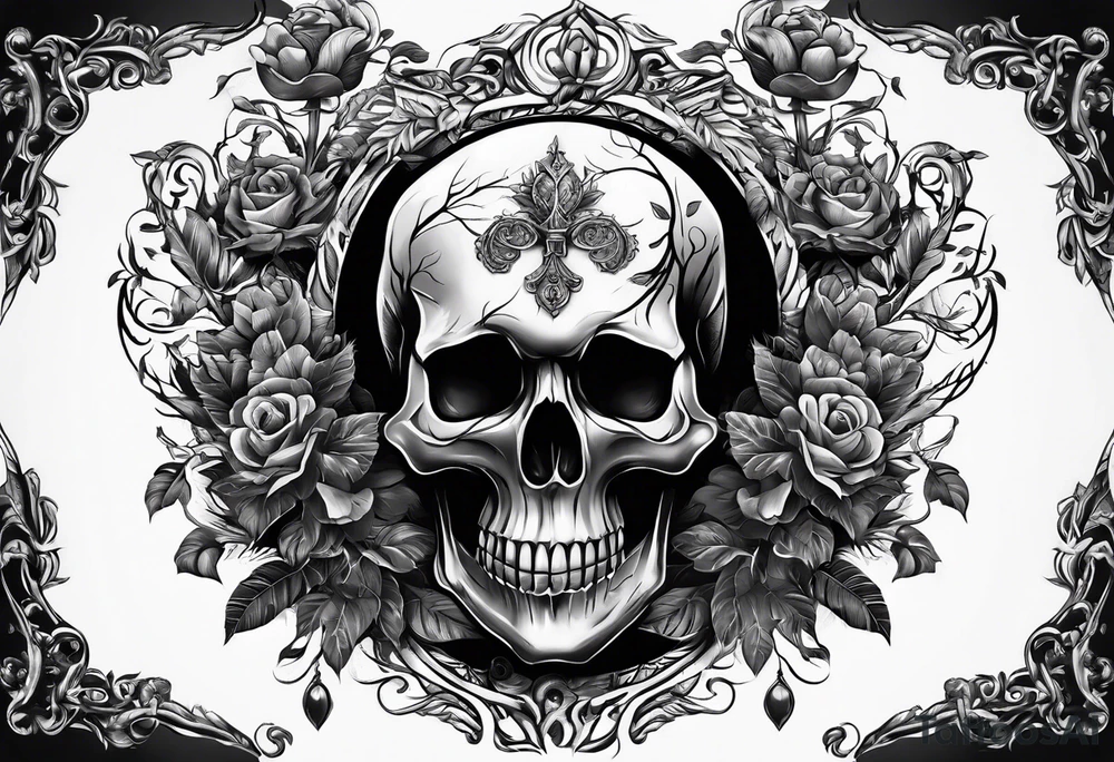 Skull tree tattoo idea